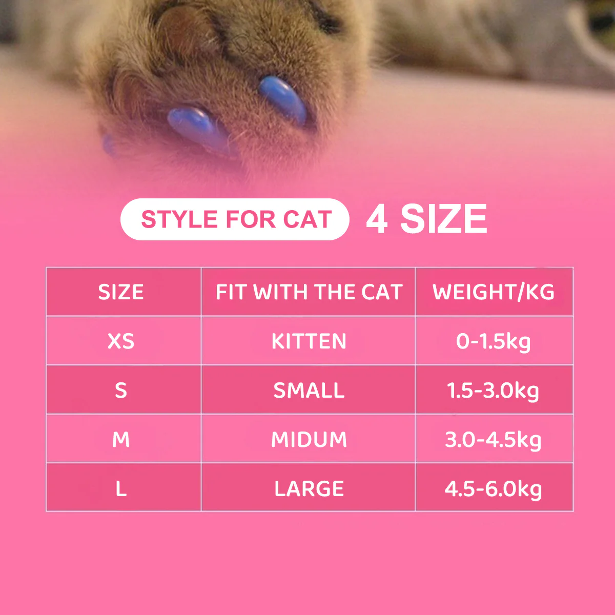 Soft Cat Nail Caps Anti-Scratch Claw Covers (100pcs) - Image 12