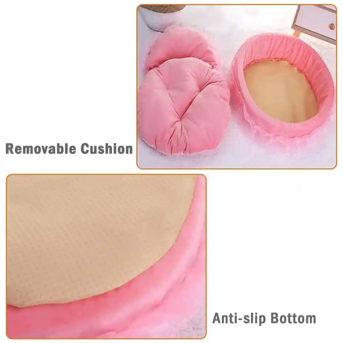 Soft Princess Pet Bed Elegant Lace Design for Cats & Small Dogs - Image 10
