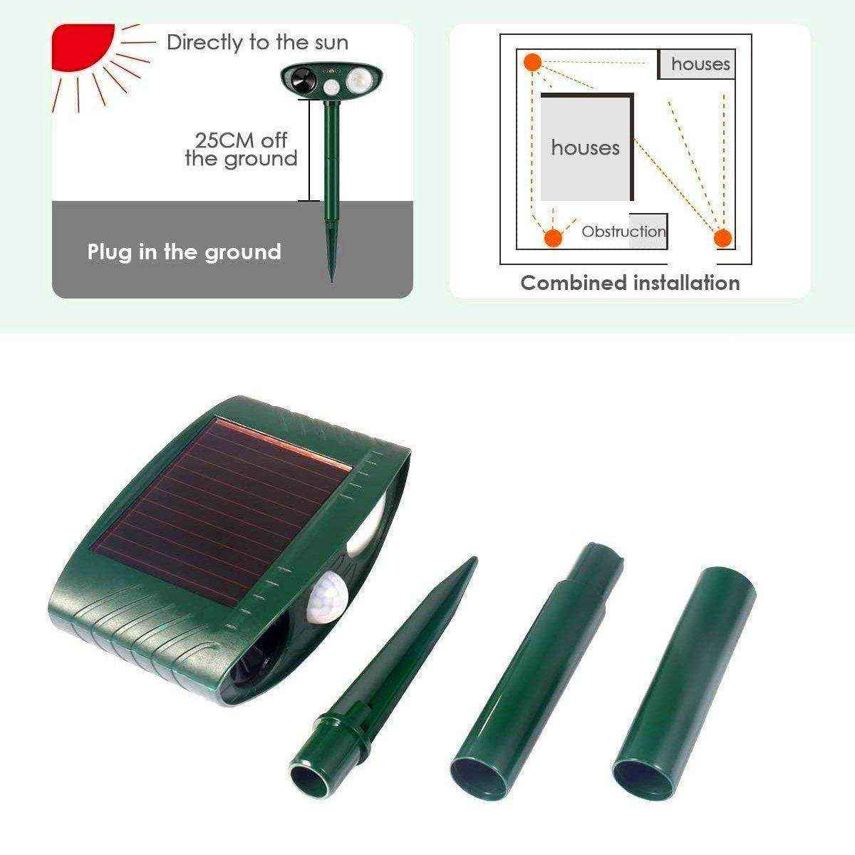 Outdoor Solar Ultrasonic Animal Repellent Rat Bird Infrared Flash Repellent - Image 11
