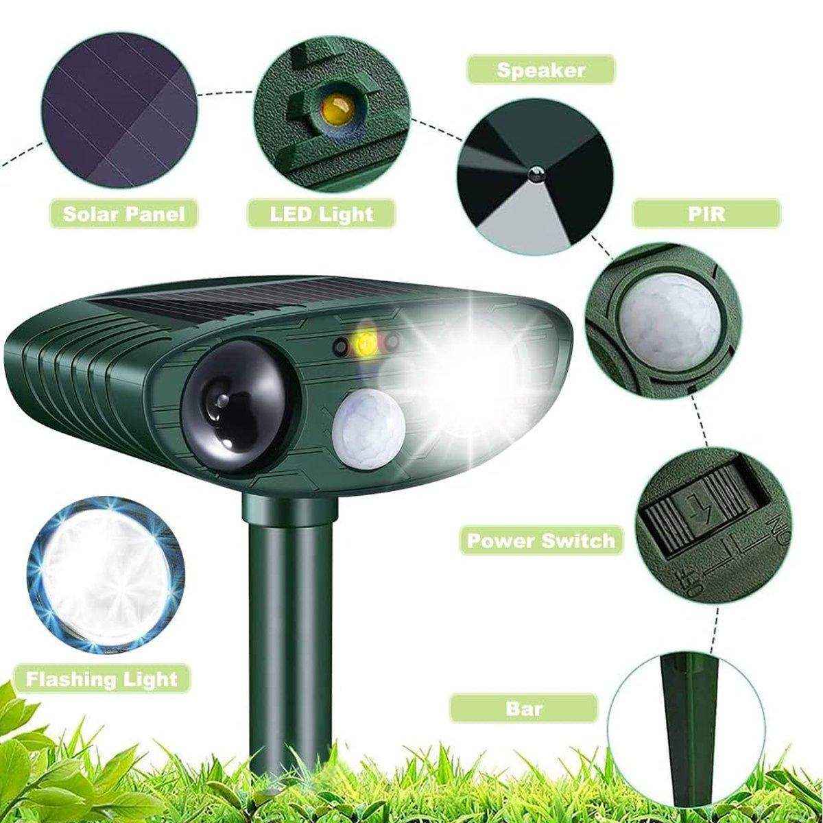 Outdoor Solar Ultrasonic Animal Repellent Rat Bird Infrared Flash Repellent - Image 12
