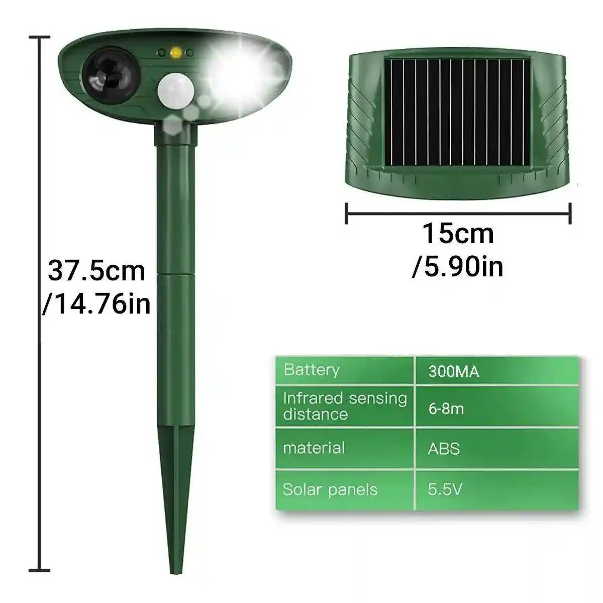 Outdoor Solar Ultrasonic Animal Repellent Rat Bird Infrared Flash Repellent - Image 16