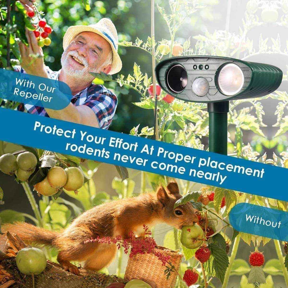 Outdoor Solar Ultrasonic Animal Repellent Rat Bird Infrared Flash Repellent - Image 6