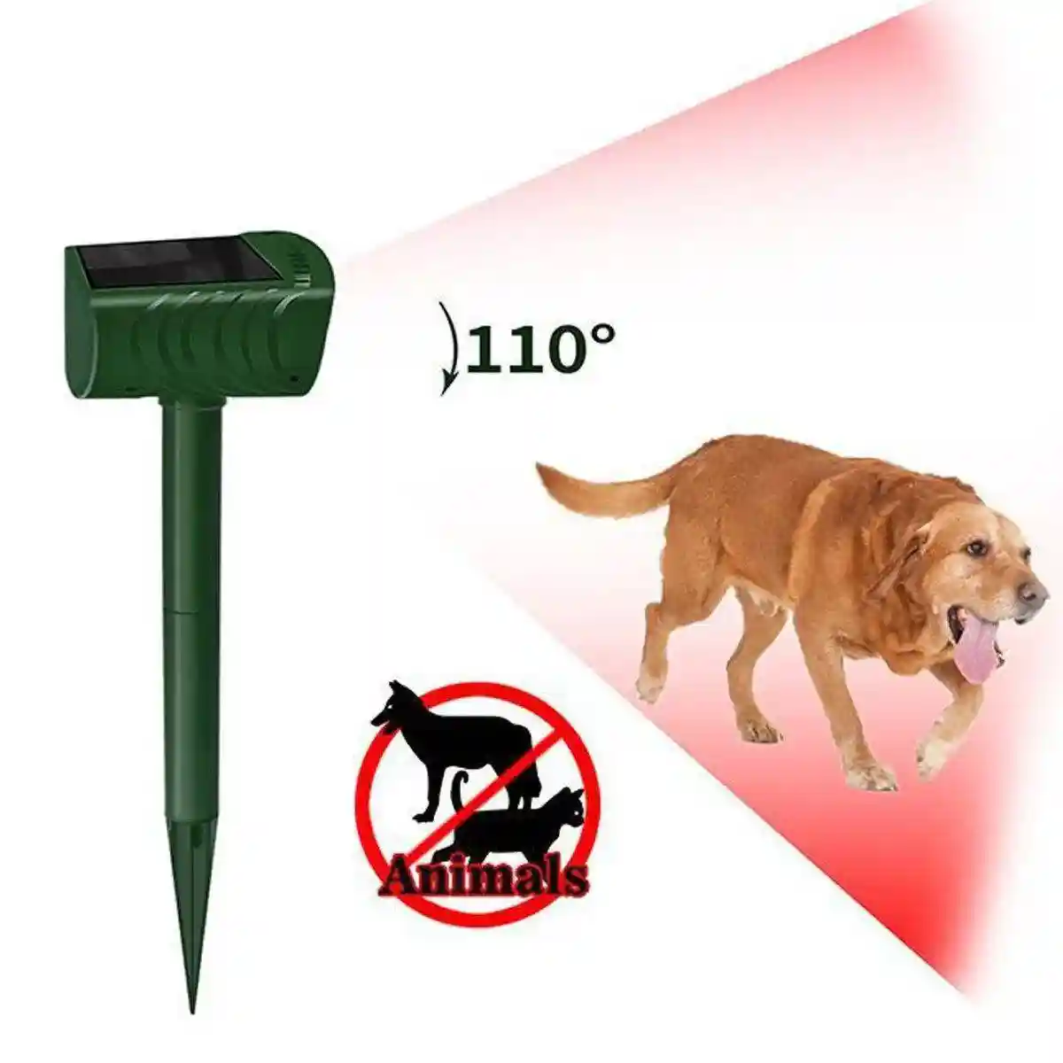 Outdoor Solar Ultrasonic Animal Repellent Rat Bird Infrared Flash Repellent - Image 9