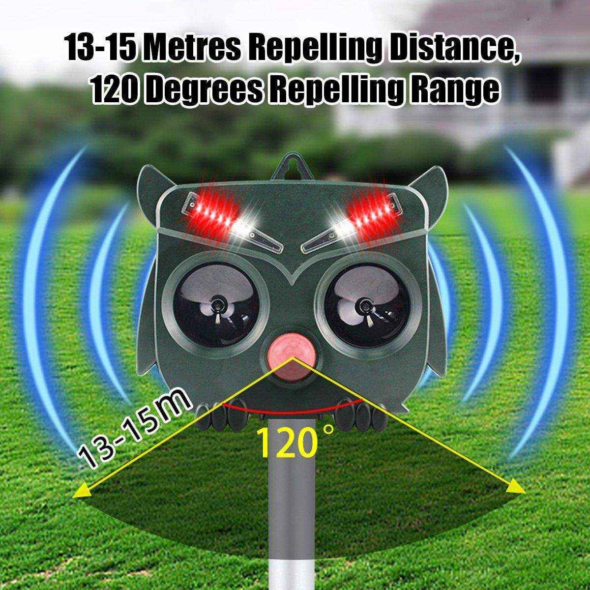 Solar Powered Ultrasonic Bird Repeller Outdoor Animal Deterrent Garden Device - Image 12