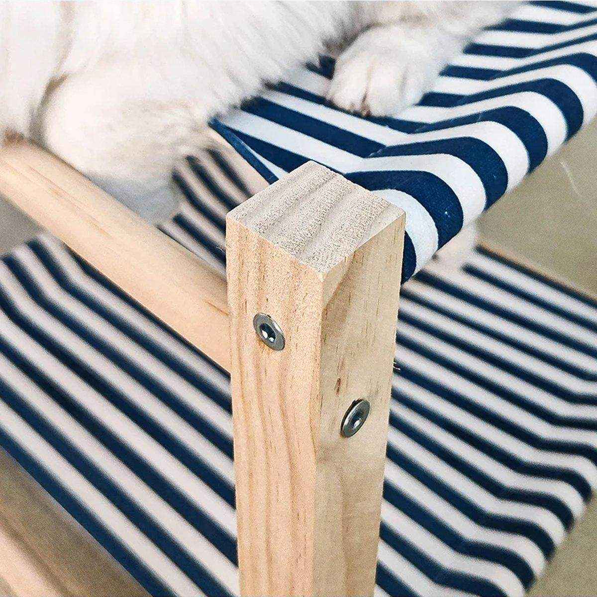 Solid Wood Dual-Layer Cat Hammock Cat Bed - Image 14