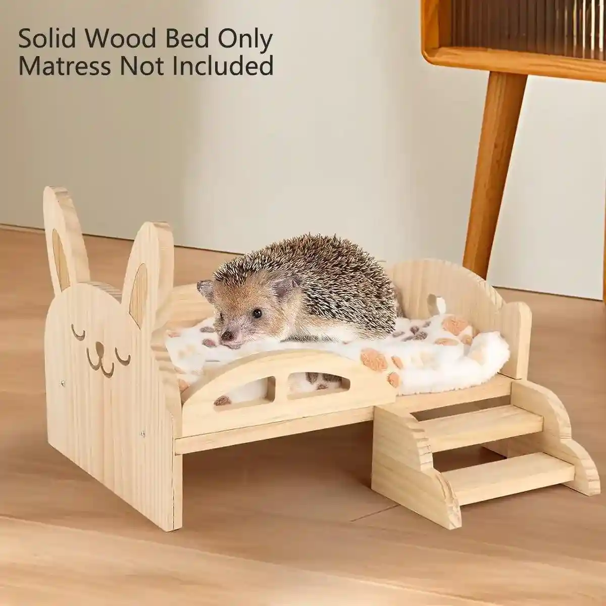 Solid Wood Rabbit Bed with Ladder Durable & Stylish Design - Image 12