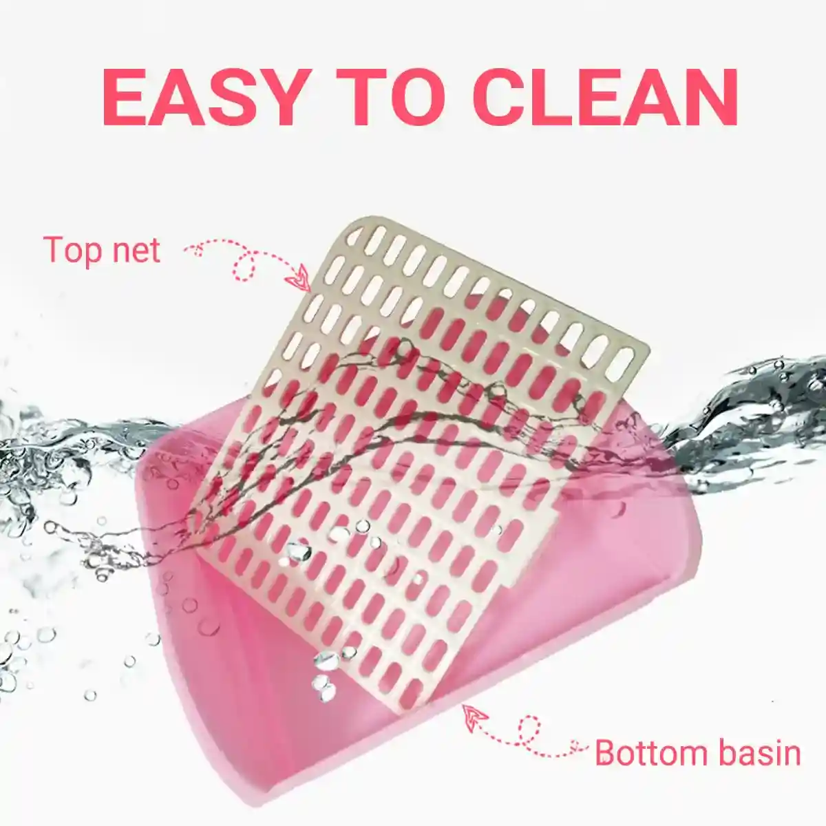 Spacious Rabbit Toilet with Splash Guard & Removable Mesh Grid - Image 11