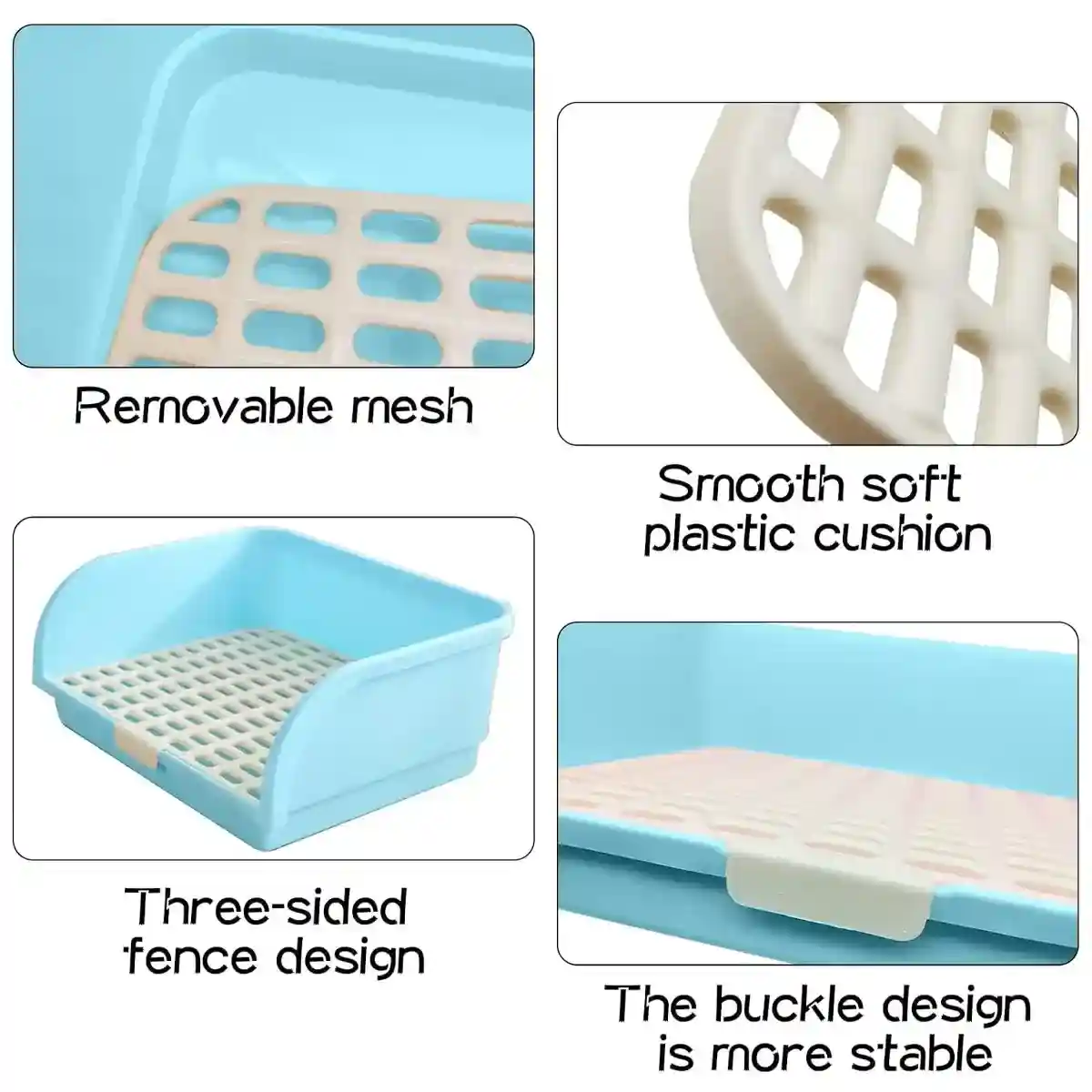 Spacious Rabbit Toilet with Splash Guard & Removable Mesh Grid - Image 6