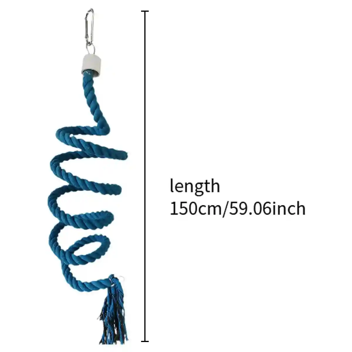 Spiral Cotton Rope Bird Climbing Toy With Hook 150cm - Image 3