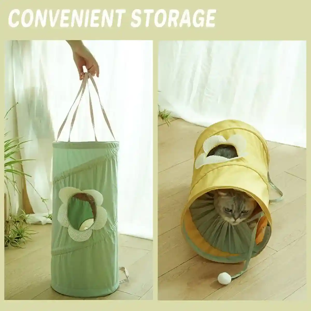 Spiral Folding Cat Play Tunnel Cooling Fabric Tunnel for Cats - Image 4