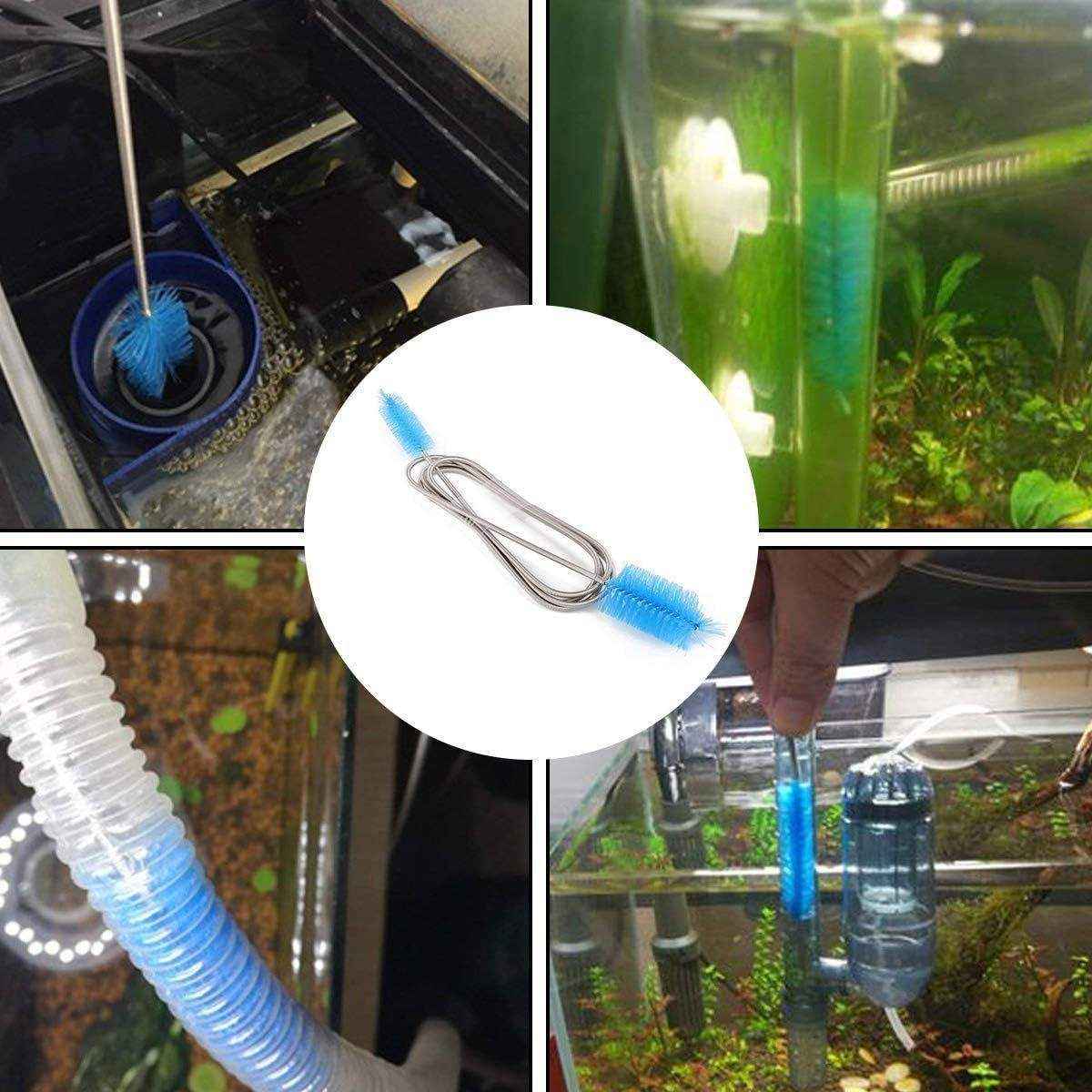 Spring Brush Aquarium U Shaped Pipe Cleaner Brush for Hole Cleaning Fish Tank - Image 4