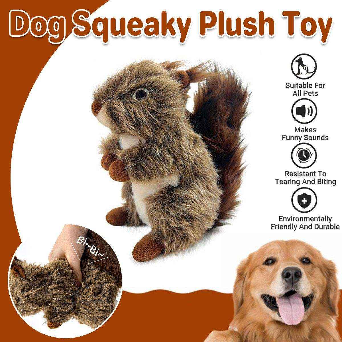 Plush Chew Toy with Squeaker Fun Durable Squeaky Dog Toy for All Breeds