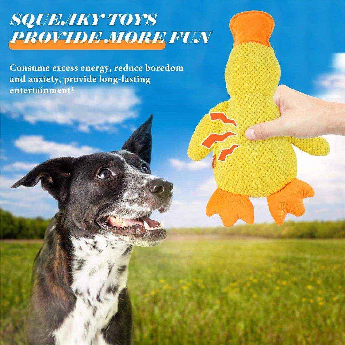 Plush Squeaky Duck Dog Toy for Anxiety Relief and Playtime Fun - Image 14
