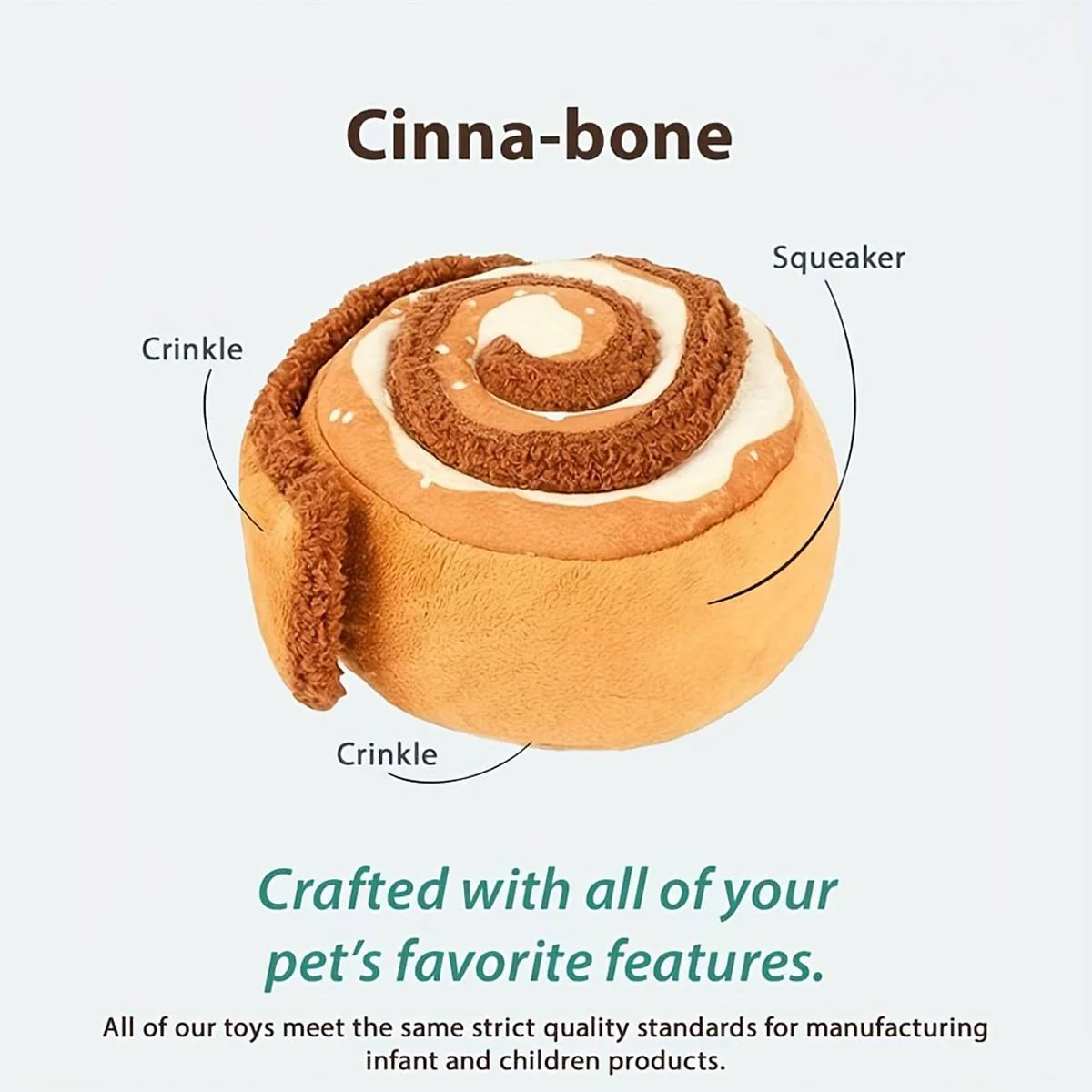 Squeaky Plush Donut Dog Toy Cinna-bone - Image 6