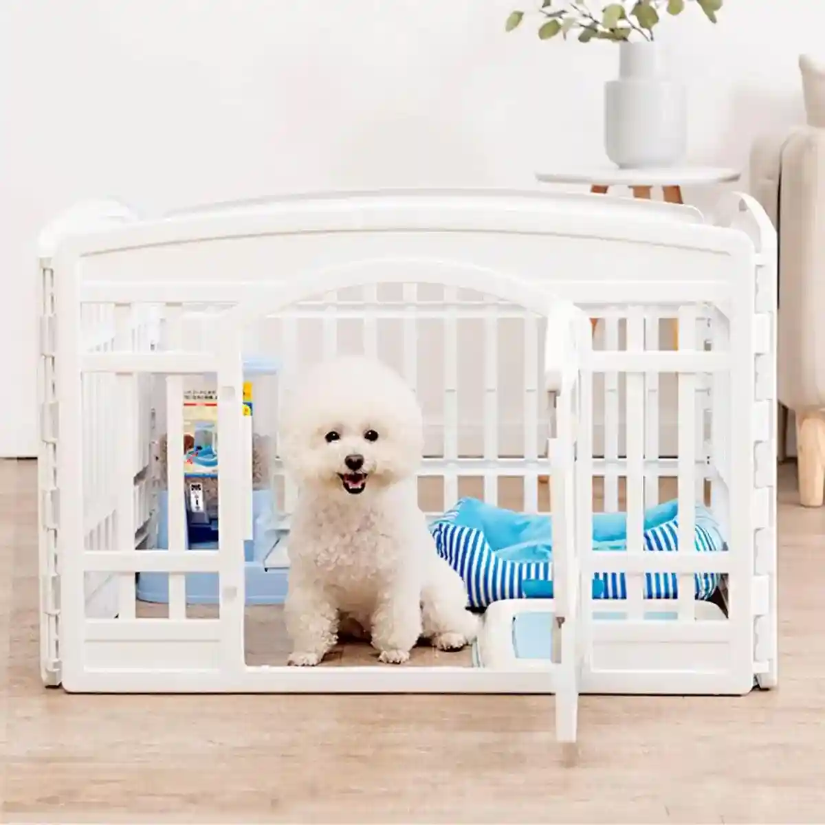 Stable Pet Fence Easy Installation Playpen with Double Locks - Image 4