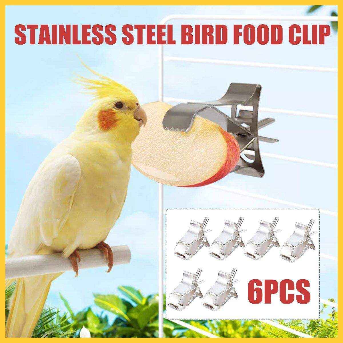 6X Fruit Pet Cage Accessories Bird Food Holders Clip Parrot Feeder Feeding Clamp - Image 2