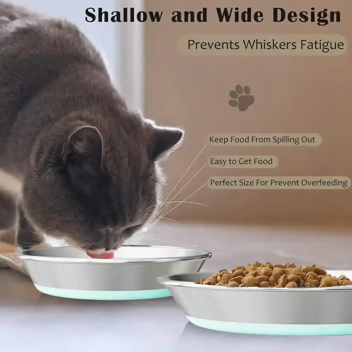 Anti-Slip Pet Dish with Stainless Steel Cat Bowl Design for Clean Feeding - Image 9