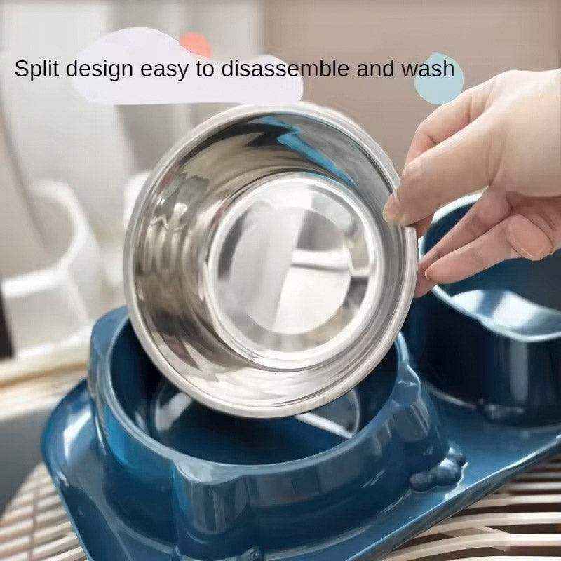 15° Tilted Double Stainless Steel Cat Bowl - Image 5