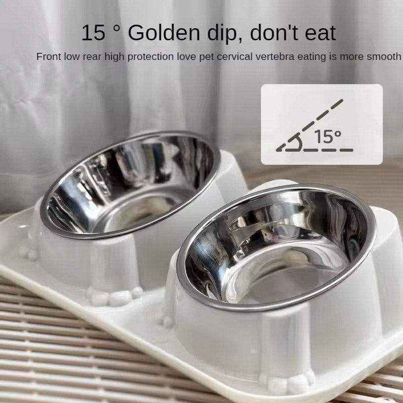 15° Tilted Double Stainless Steel Cat Bowl - Image 7