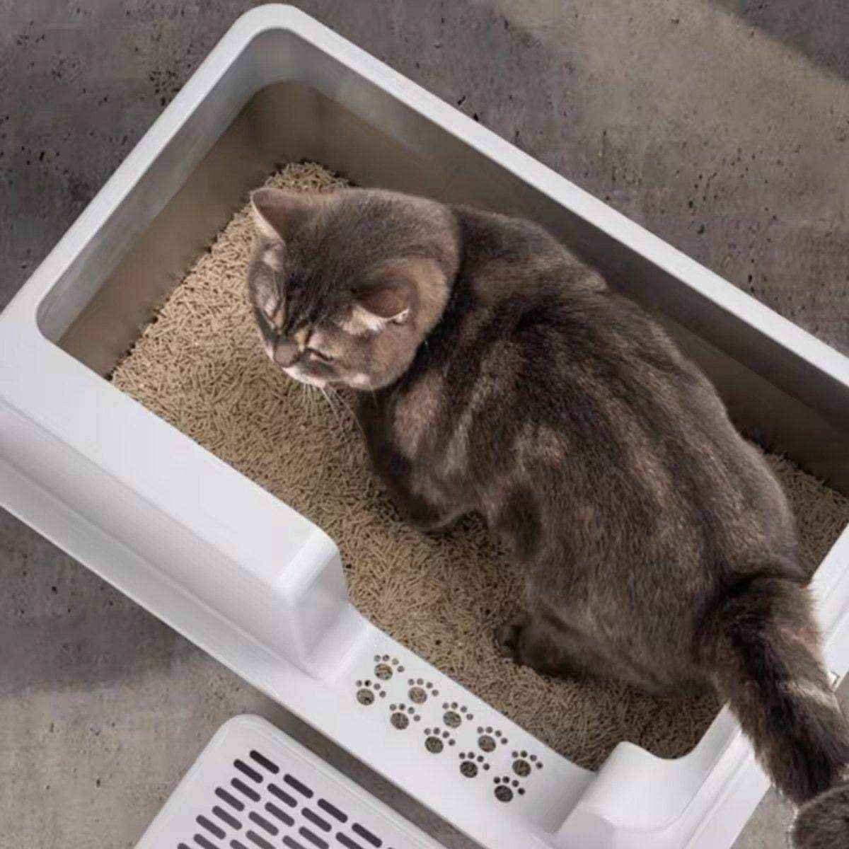 Stainless Steel Cat Litter Box Leak-proof Sand Large Space Litter Box - Image 9