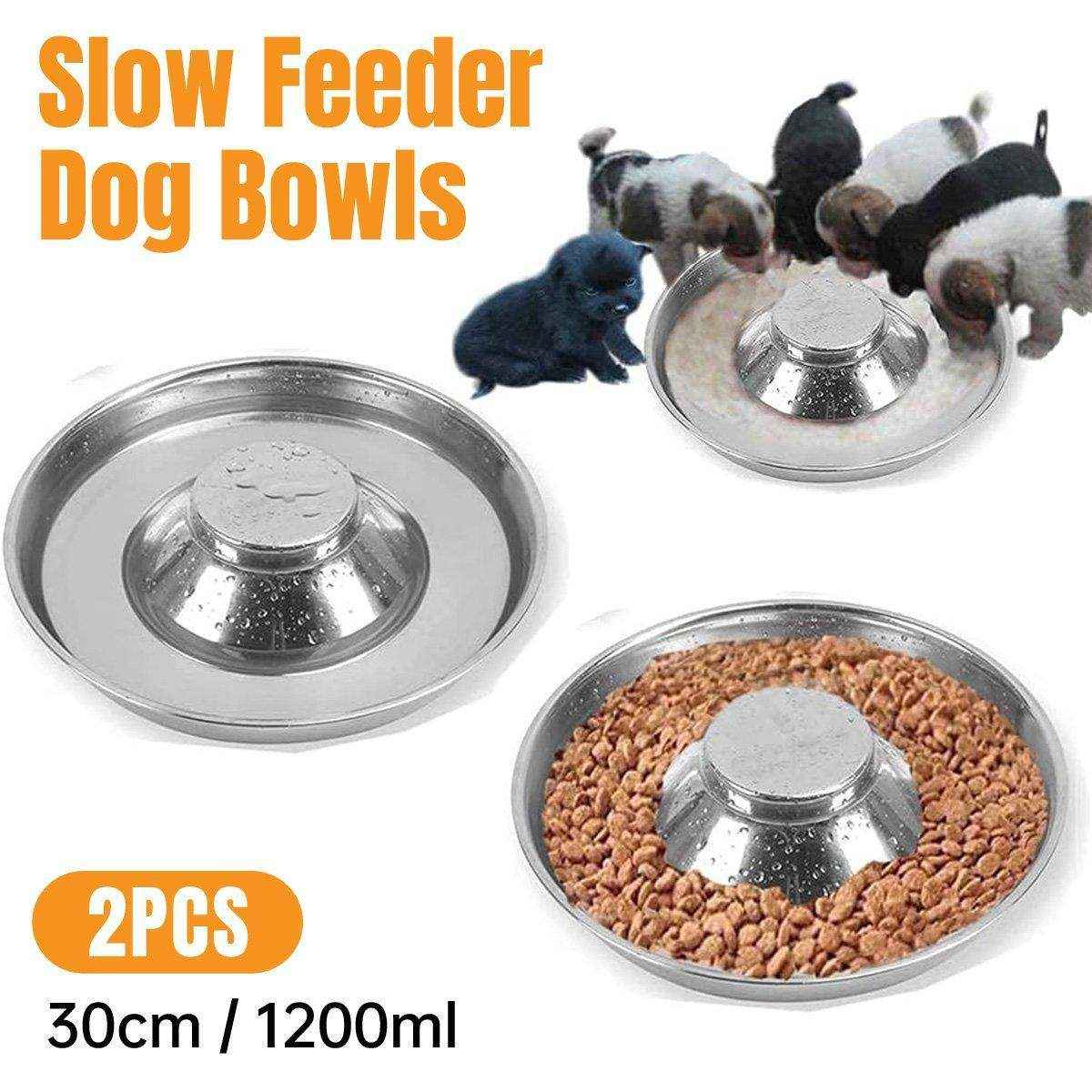 Stainless Steel Slow Feeder Dog Bowl Pet Food Basin Anti-choking Pet Bowl - Image 2