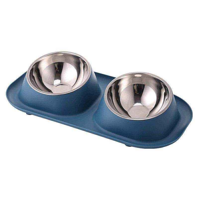Stainless Steel Double Pet Bowl Set with Non-Slip Base 6 Colors - Image 12