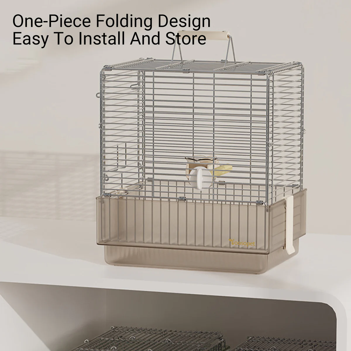 Stainless Steel Foldable Bird Cage With Handle - Image 4
