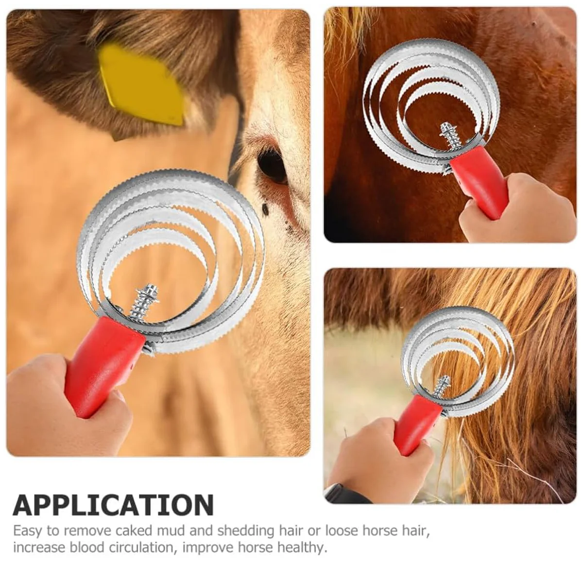 Stainless Steel Grooming Brush Ring Comb For Horses & Cattle - Image 4