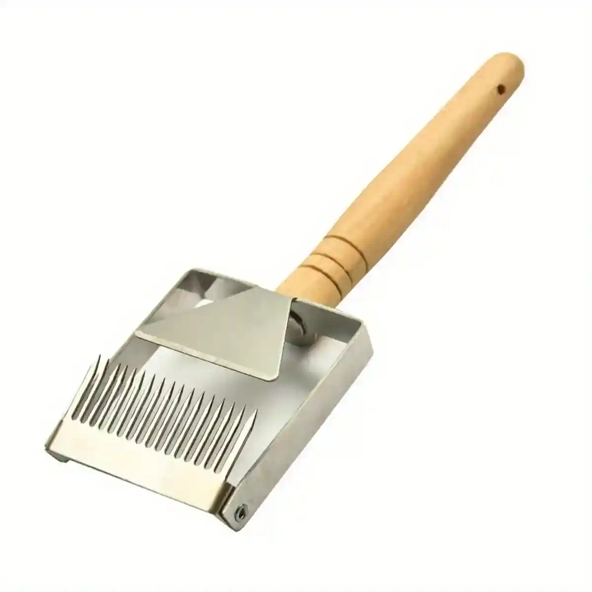 Stainless Steel Honey Scraper with 17 Tines and Wooden Handle - Image 6