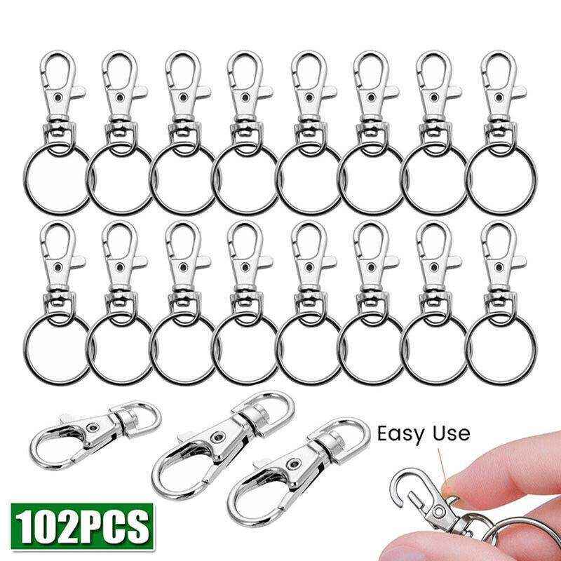 Stainless Steel Keychain Rings Durable DIY Clasps (102PCS Set) - Image 9