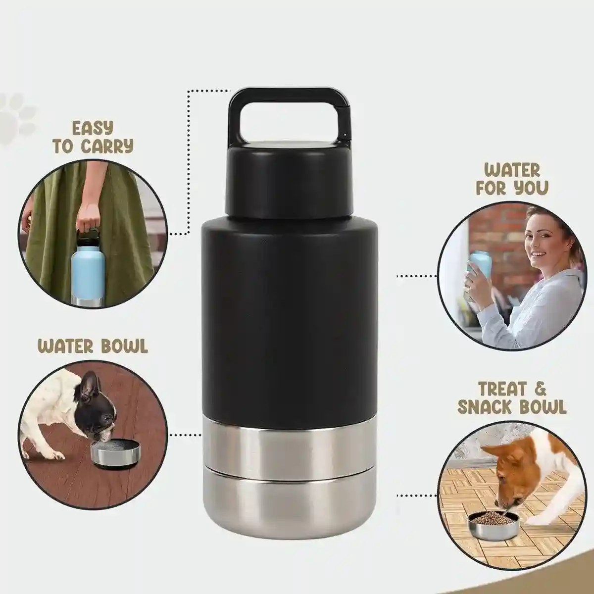 Stainless Steel Pet Thermos Portable Hydration & Food Bowl for Pets - Image 12