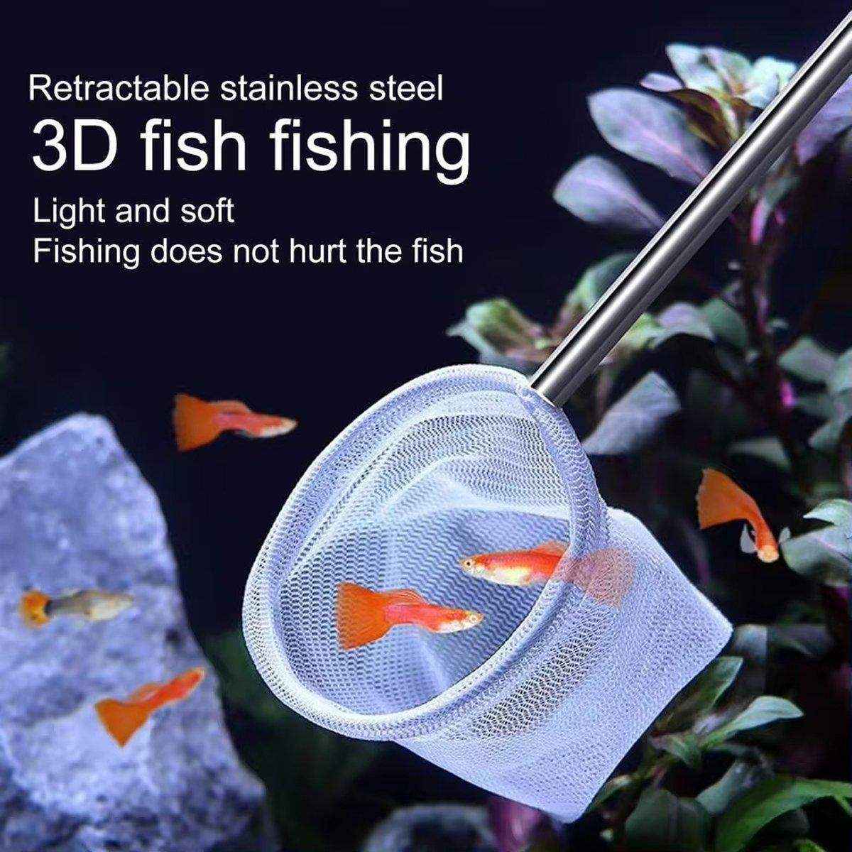 Stainless Steel Retractable Aquarium Fish Net - Telescopic Fish Scoop - Image 14