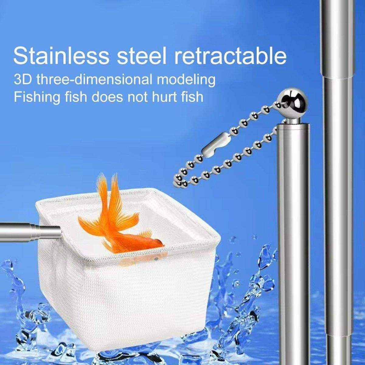 Stainless Steel Retractable Aquarium Fish Net - Telescopic Fish Scoop - Image 8