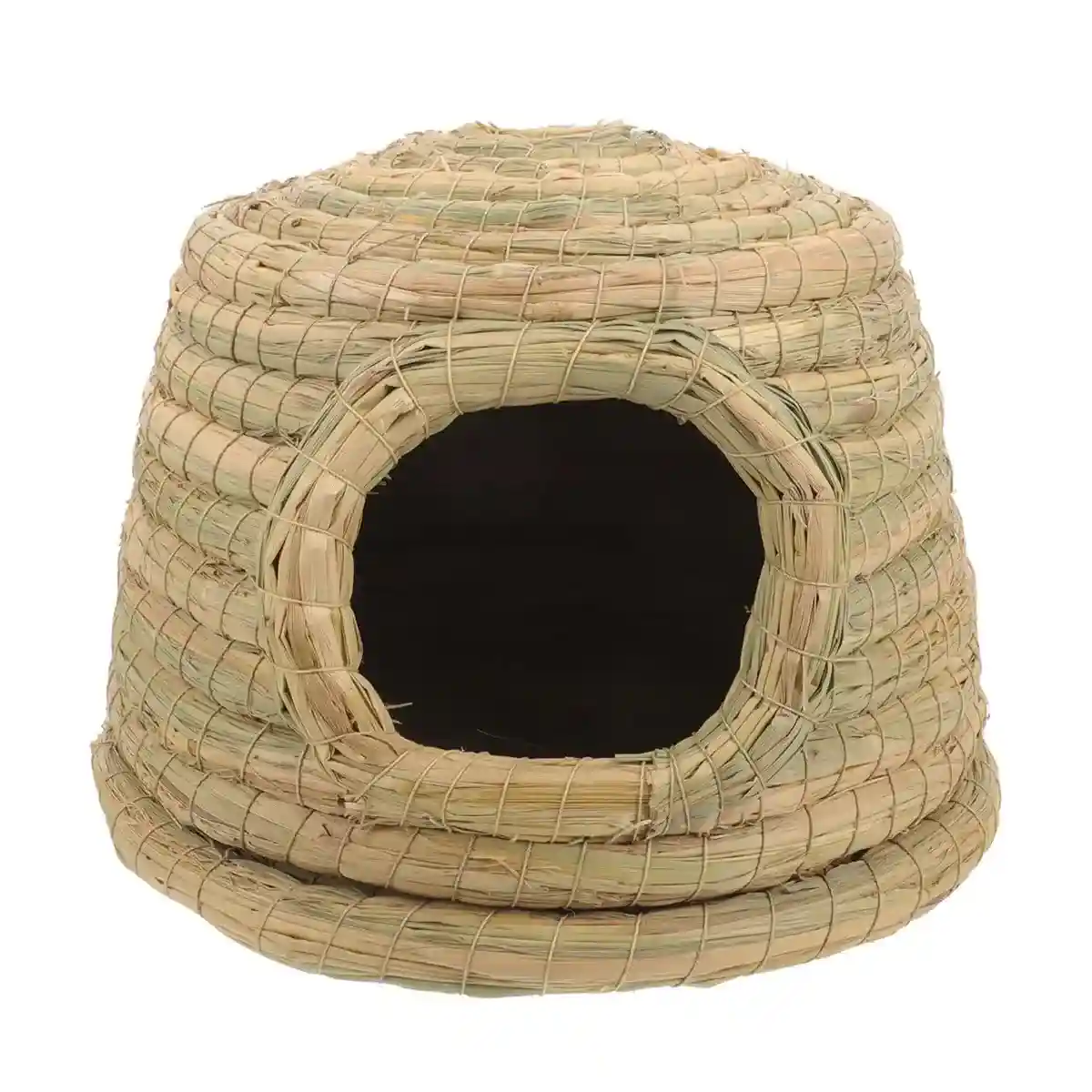 Cozy Straw Rabbit House with Detachable Base for Small Pets - Image 2
