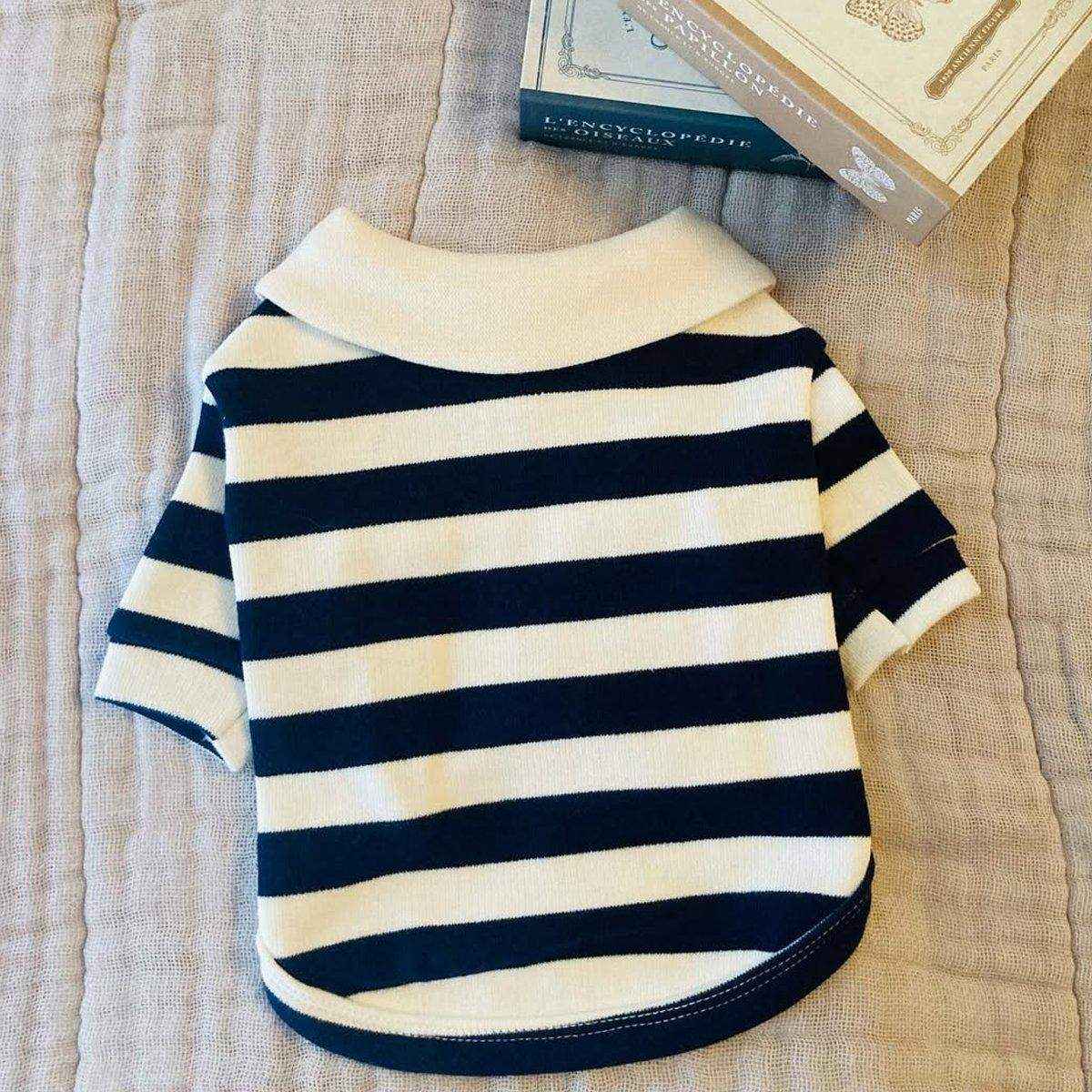 Striped Crew Neck Dog T-Shirt Fashionable Pet Outfit in Multiple Sizes - Image 7