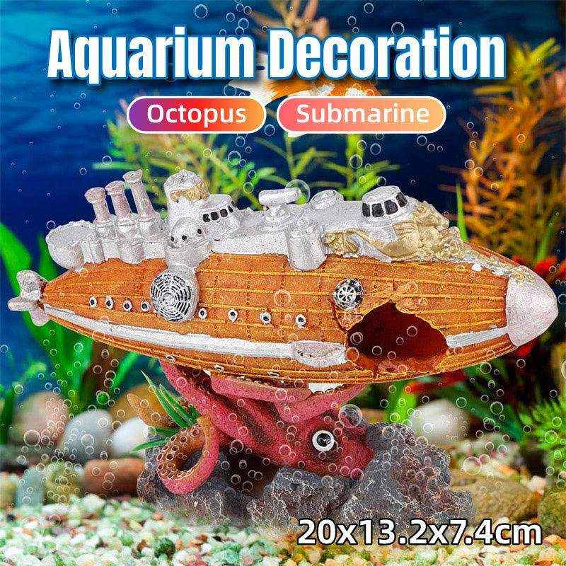Explore the Depths with This Submarine-Themed Aquarium Ornament