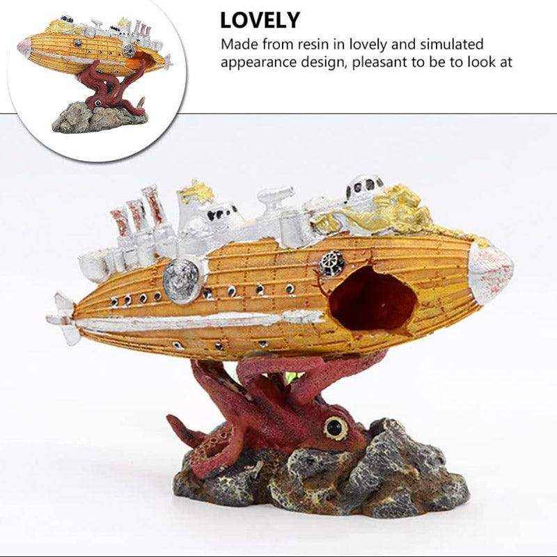 Explore the Depths with This Submarine-Themed Aquarium Ornament - Image 7