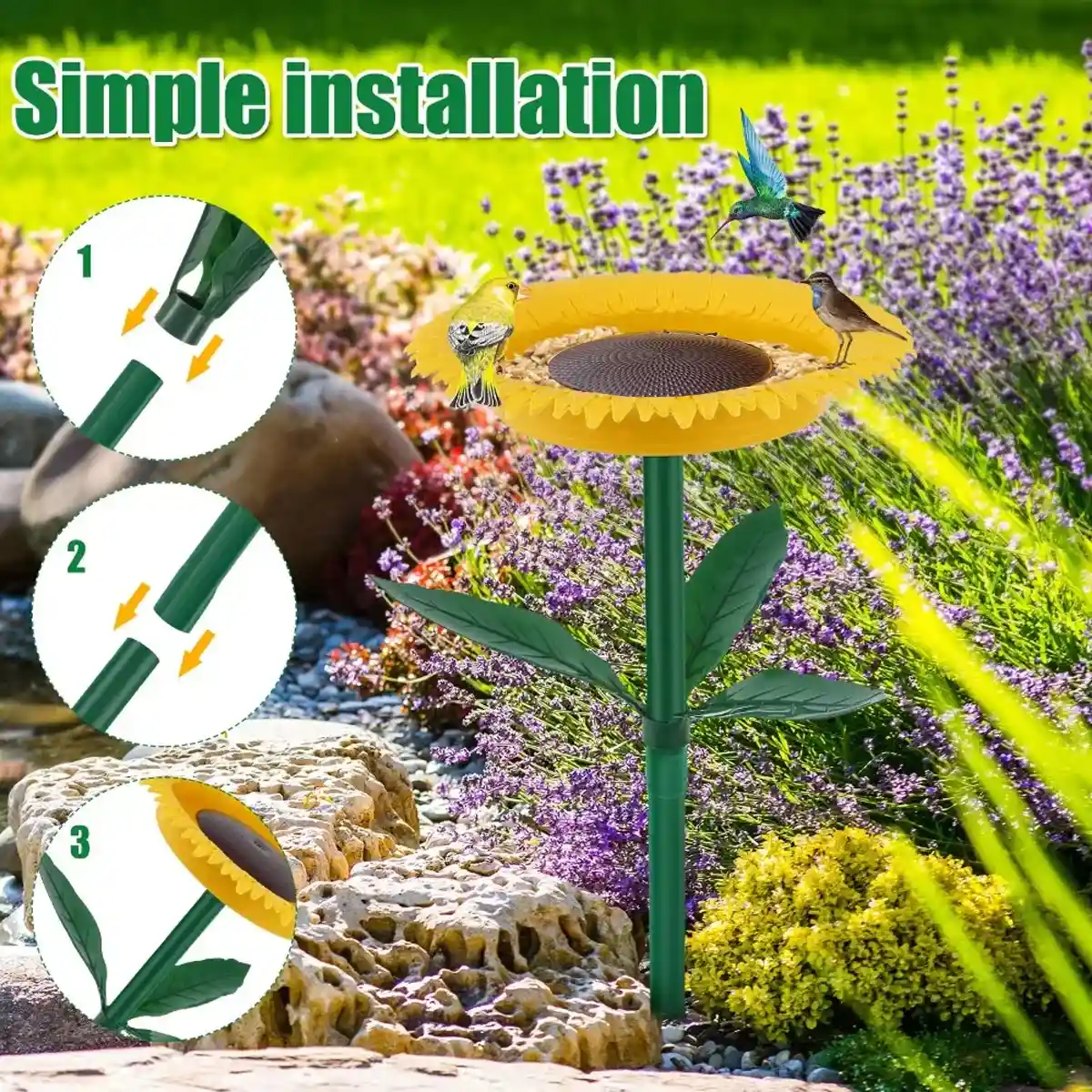 Sunflower Bird Feeder Outdoor Hanging Wild Bird Feeding Station - Image 9