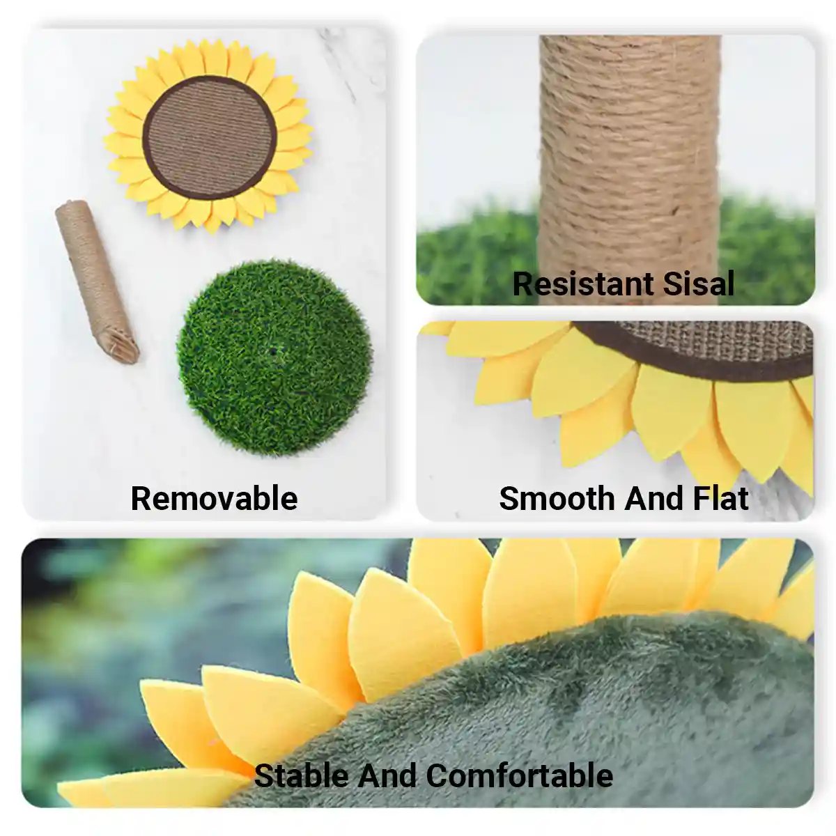 Sunflower Cat Scratching Post Decorative Sisal Climbing Rack - Image 15