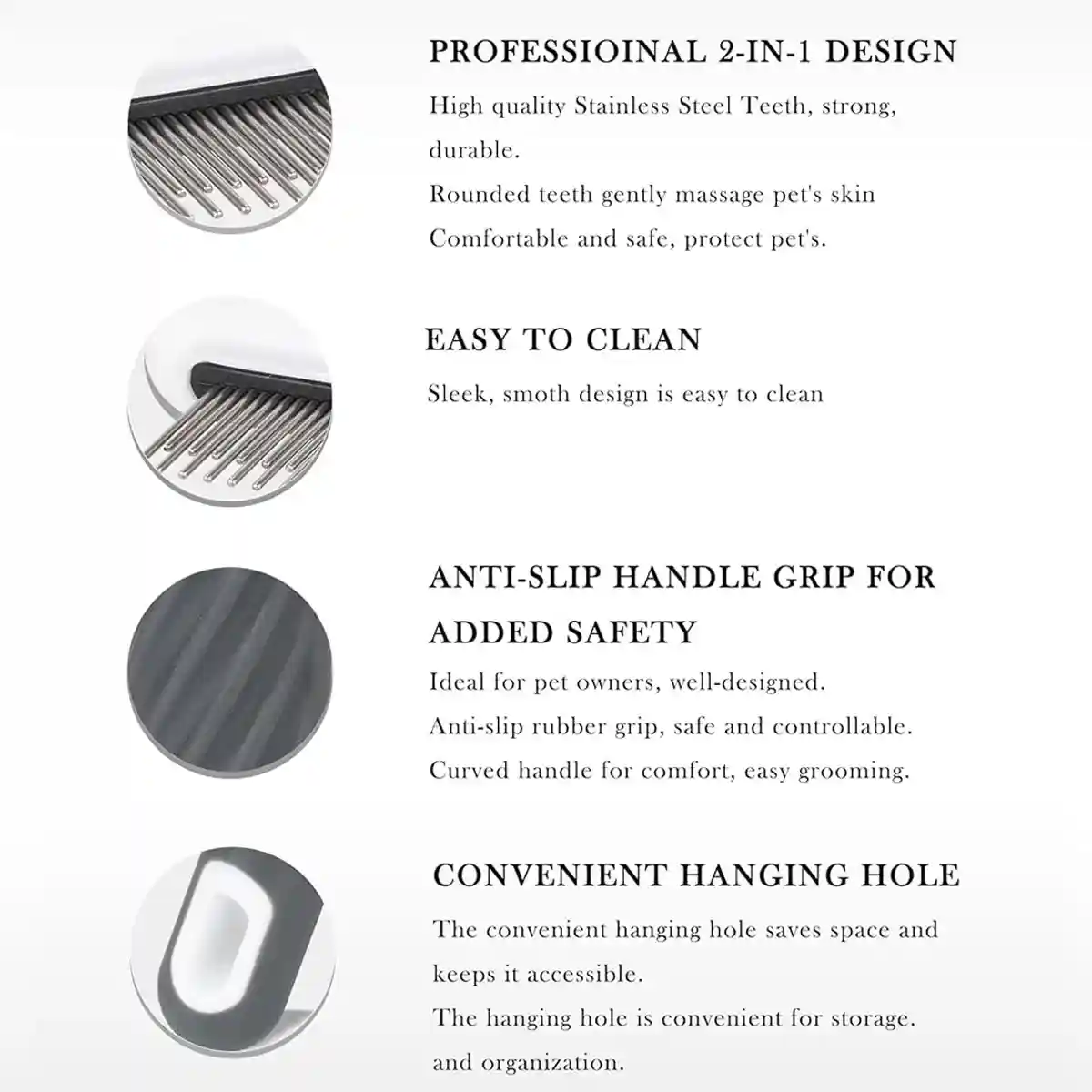 T-Shaped Pet Grooming Comb Dual Teeth Detangler for Cats & Dogs - Image 14