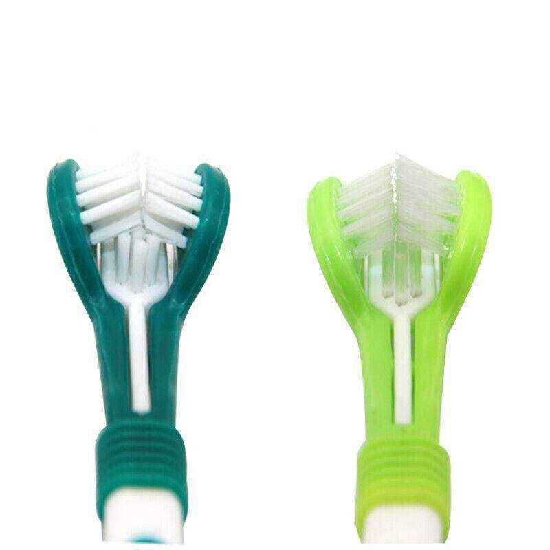 Easy-Clean Three-Sided Dog Toothbrush for Dental Care - Image 10