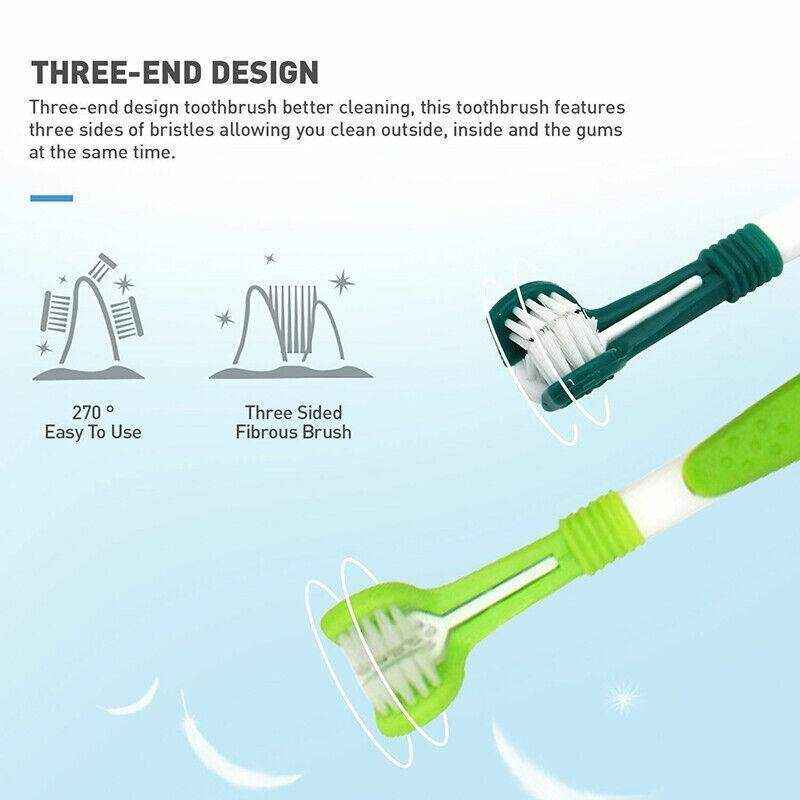 Easy-Clean Three-Sided Dog Toothbrush for Dental Care - Image 8