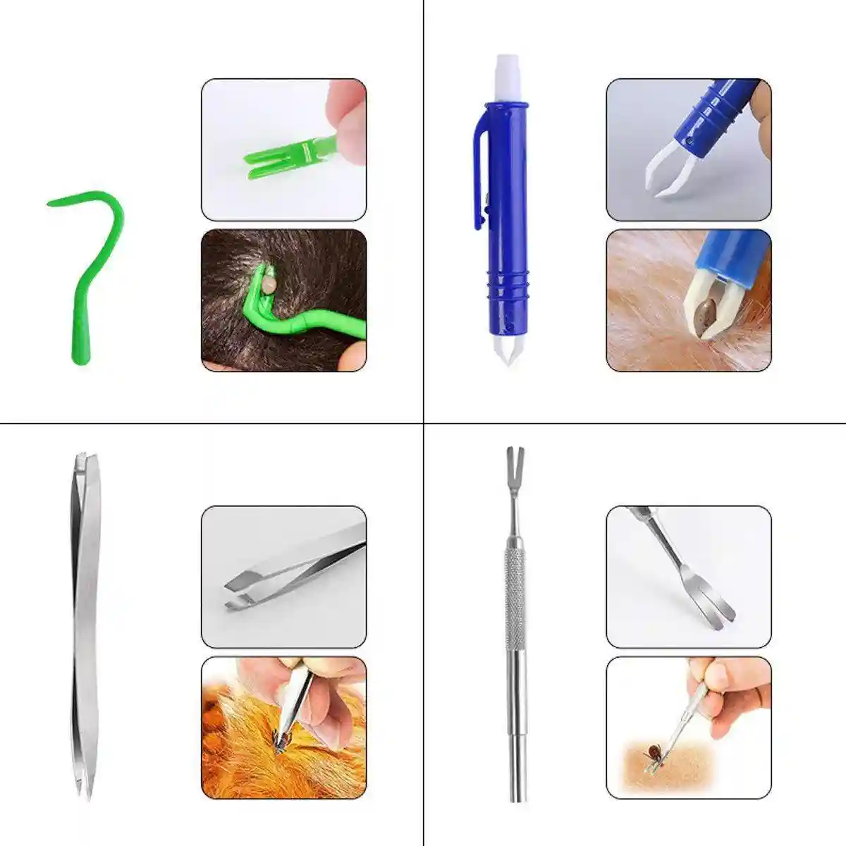 Tick Clip Pet Dog Lice Fork Flea Removal Tool Insect Catch Tweezers Tool Flea Hook - Image 5
