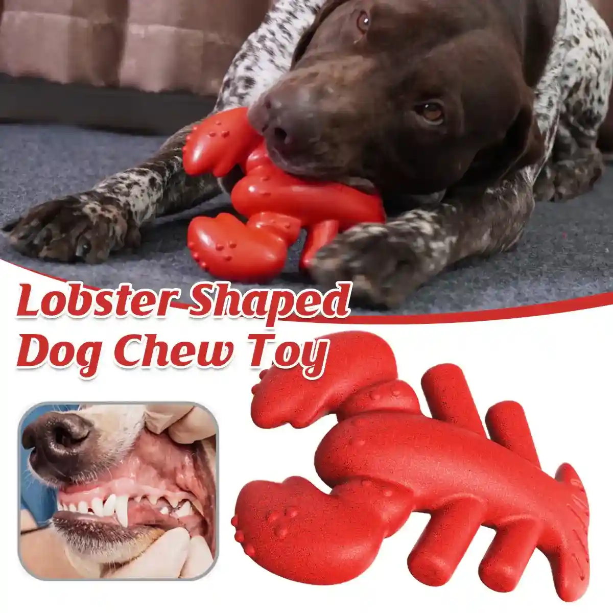 Tough Lobster Dog Chew Toy Durable Dental Toy for Large Breeds - Image 2
