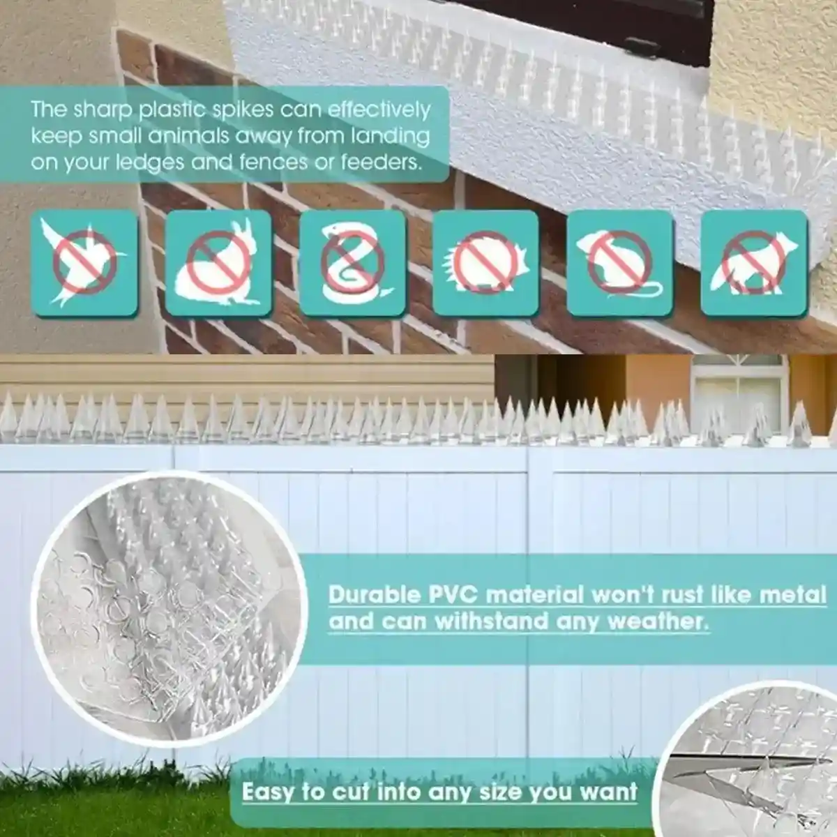 Transparent Bird Spikes Durable & Weatherproof Pest Deterrent for Outdoor Use - Image 6