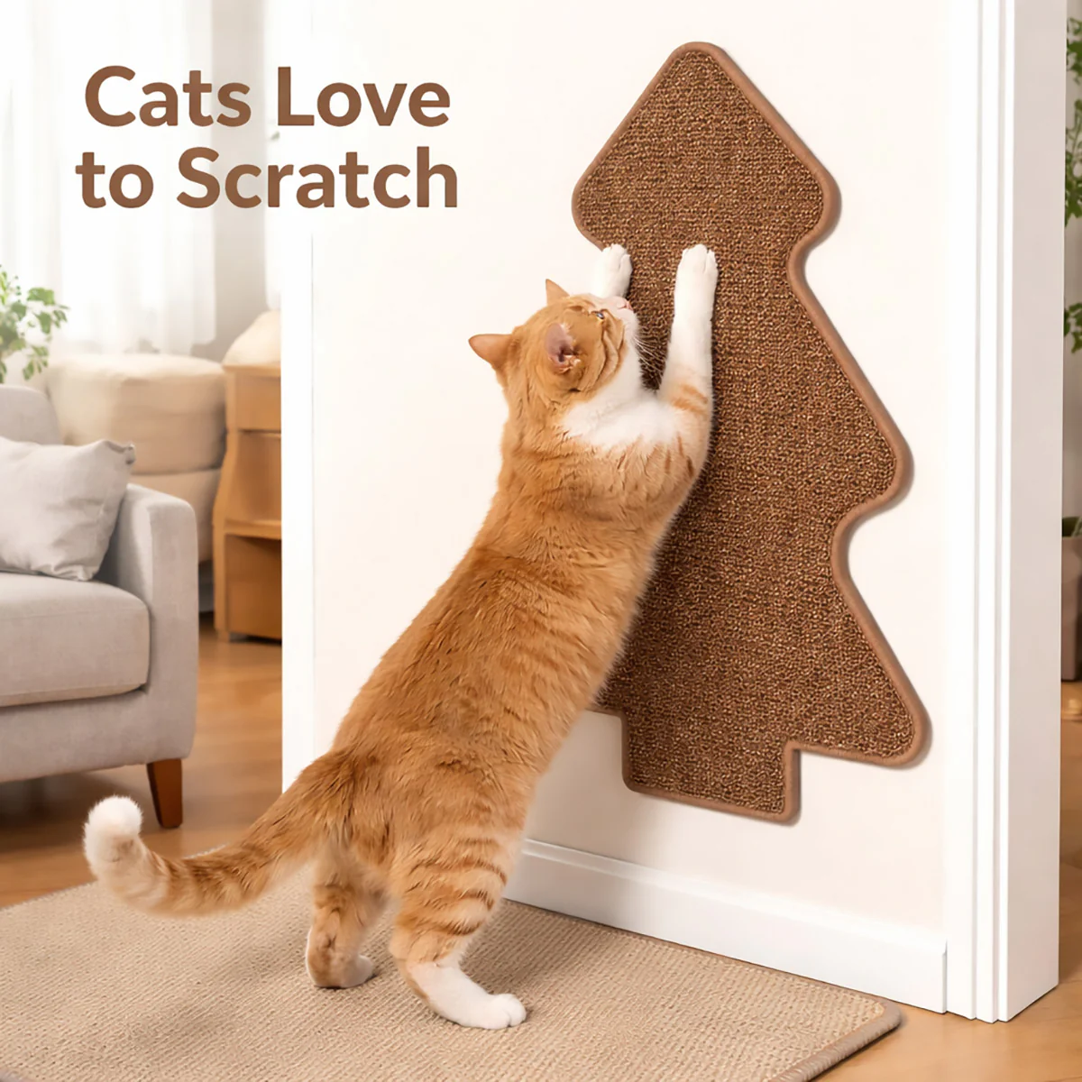 Tree Shaped Cat Scratcher – Sisal Wall Mat - Image 11
