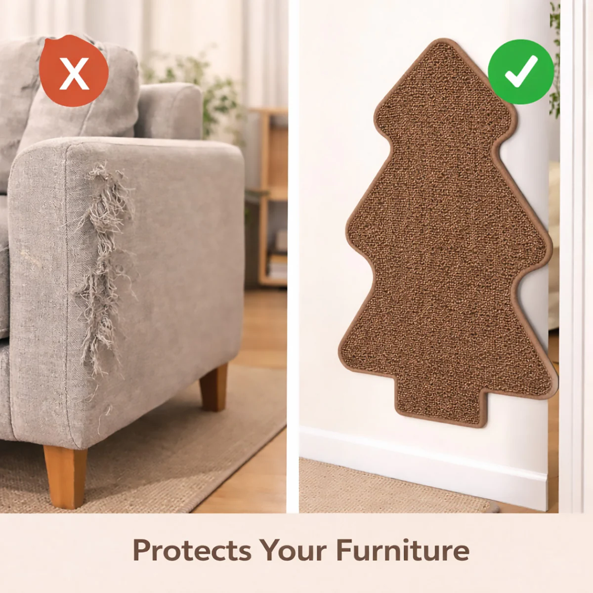 Tree Shaped Cat Scratcher – Sisal Wall Mat - Image 9