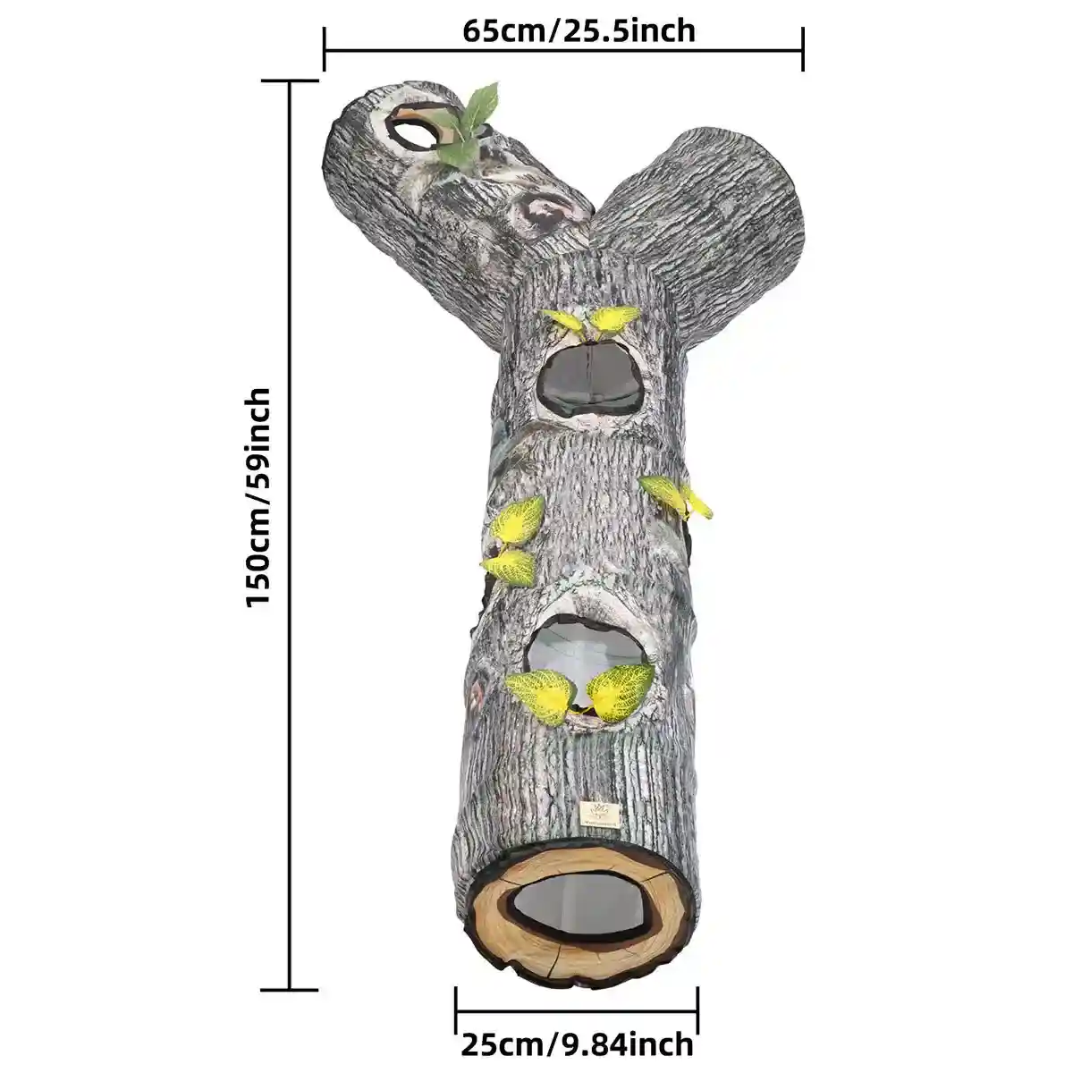 Y-Shaped Tree Trunk Cat Tunnel for Indoor & Outdoor Pet Play - Image 3