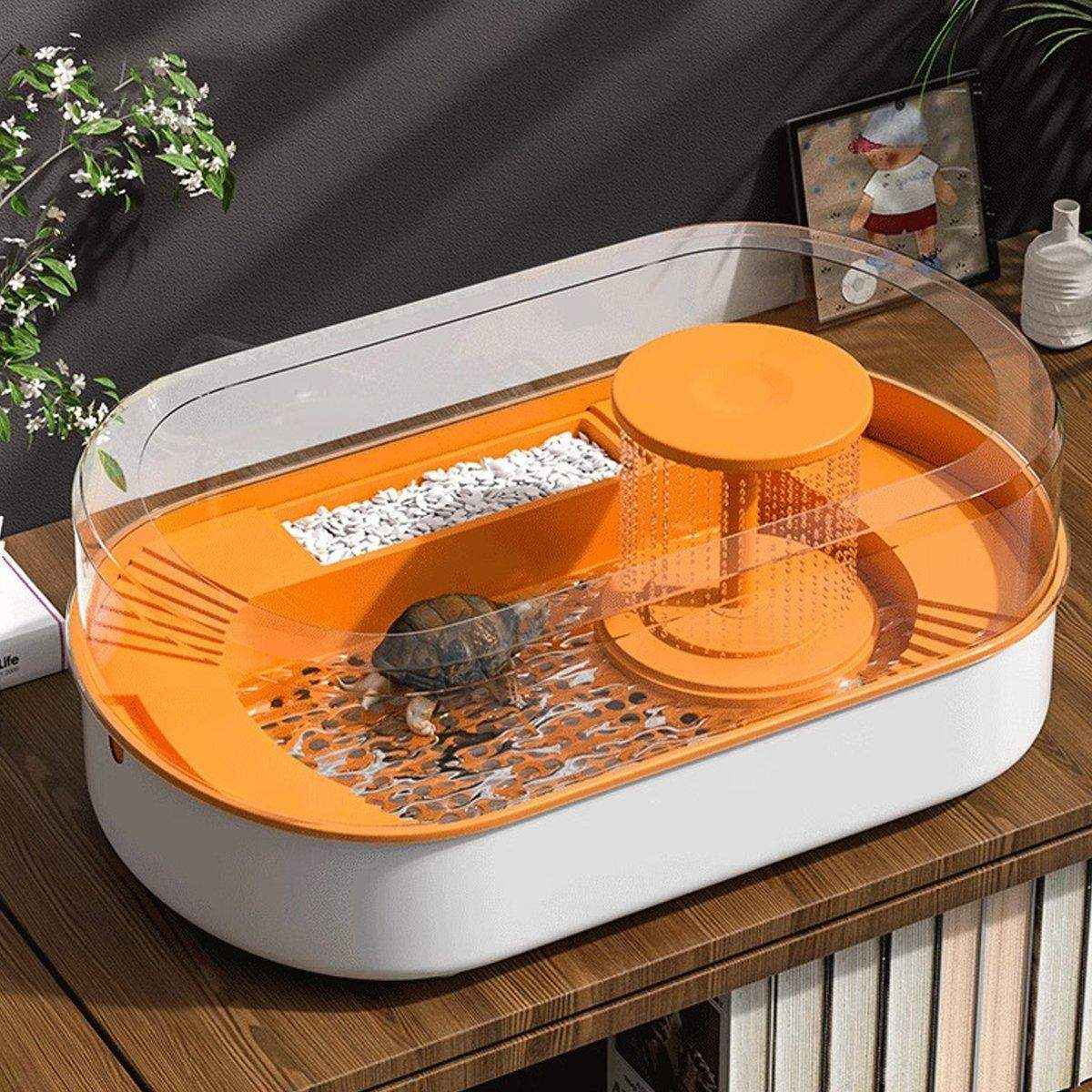 Turtle Special Feeding Tank Sunset Small Ecological Tank Feeding Box Landscape Filter - Image 10