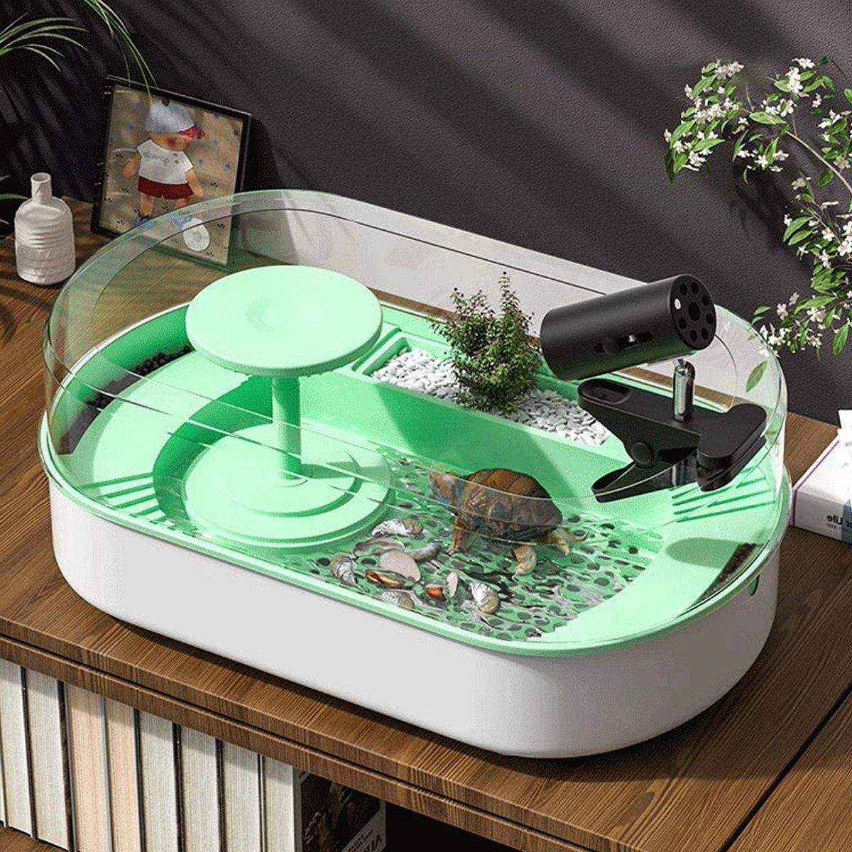 Turtle Special Feeding Tank Sunset Small Ecological Tank Feeding Box Landscape Filter - Image 13